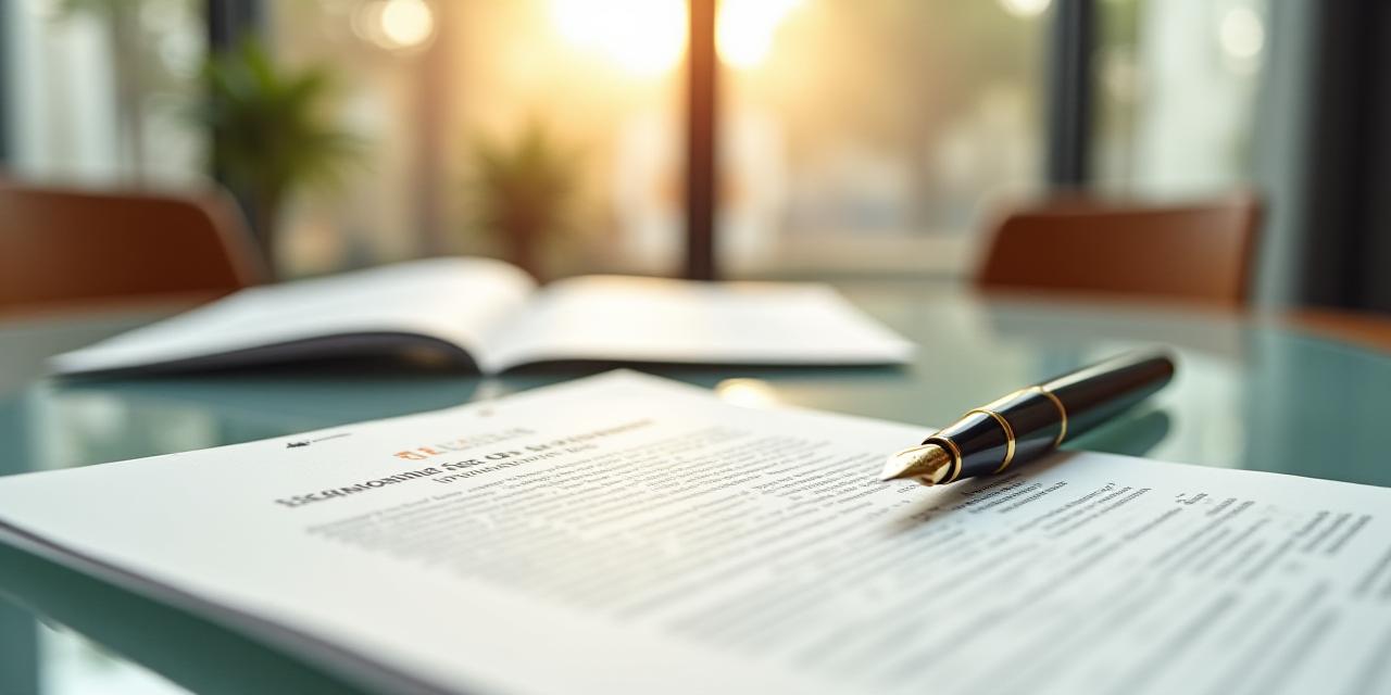 Legal documents and a professional meeting setting